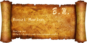 Boszi Marion névjegykártya